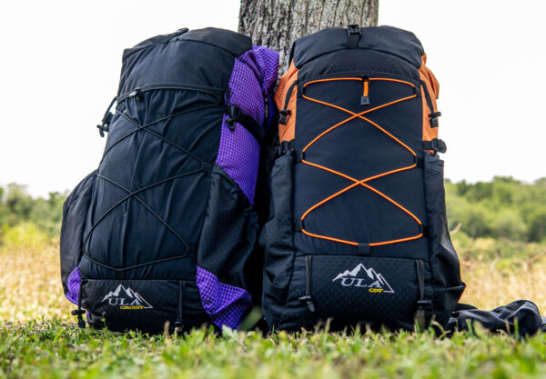 Framed and Frameless Packs leaned against a tree, which one is right for you?
