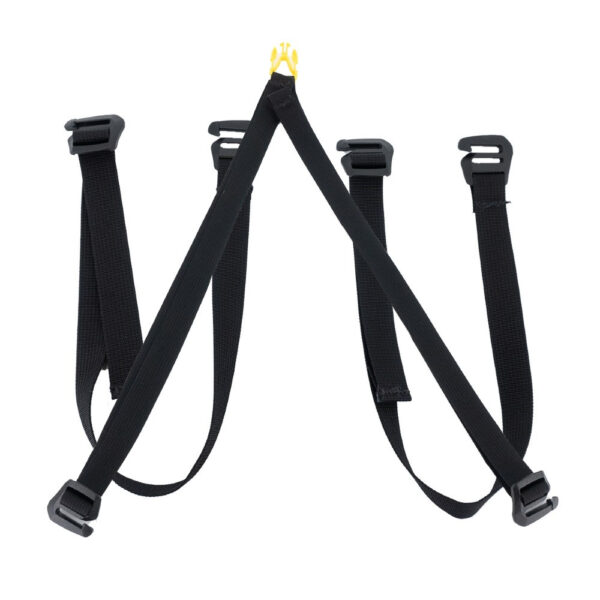 A "Both" kit including a top Y-strap with yellow buckle and a set of bottom straps.