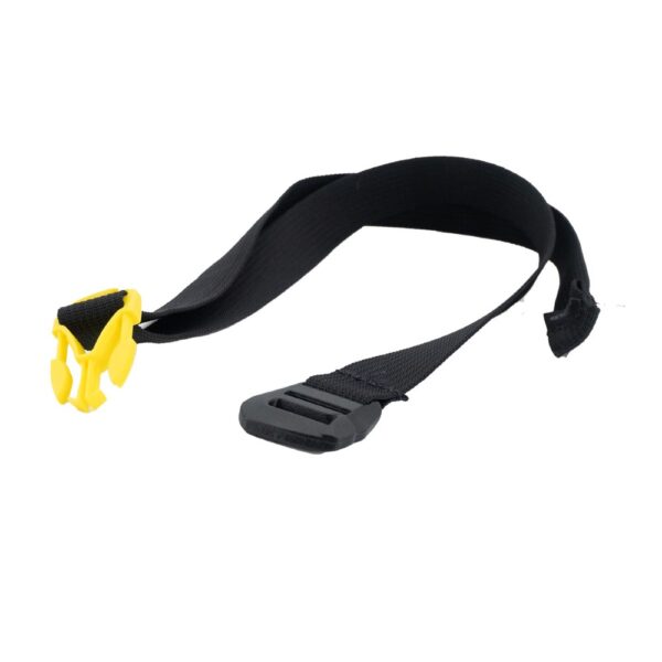 A Standard/Single strap with a yellow buckle