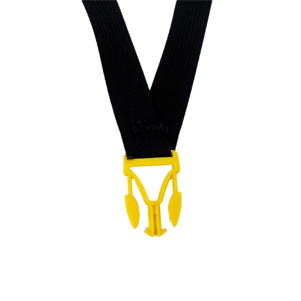 A yellow buckle Y-strap