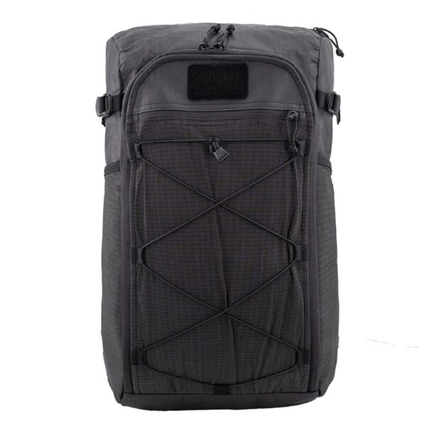 ULA Ultra 36L Dragonfly in Black Magic with removable logo. Logo is not on pack, you can see a black velcro patch where it can be added.