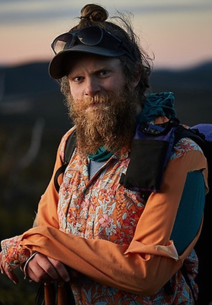 A profile image of Professor Carl at sunset on the Appalachian Trail