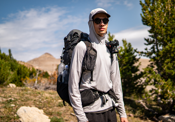 Owen on the trail wearing a Circuit SV with a ULA Shoulder Pocket. Owen is awesome.