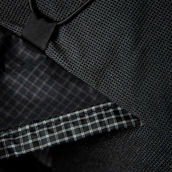 A close up of the UltraStretch mesh front pocket, showing the texture of the fabric