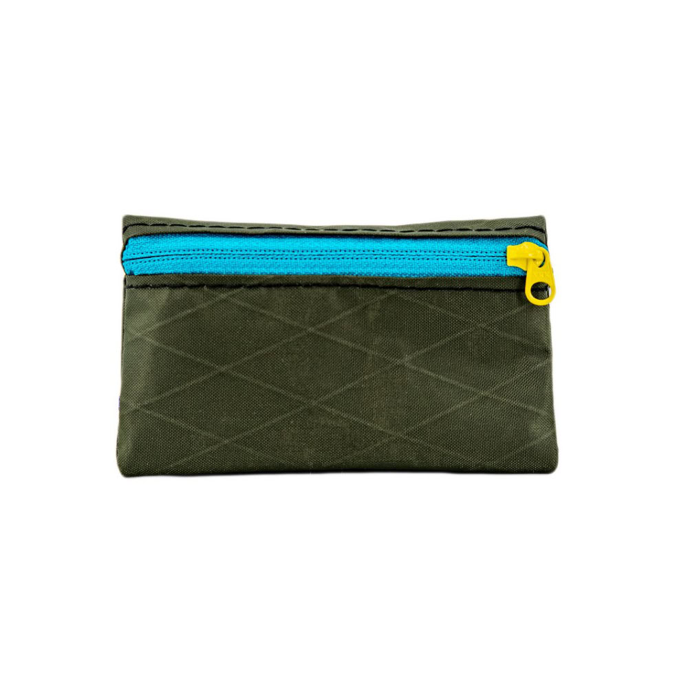 ULA trail wallet in Black with Blue Zipper