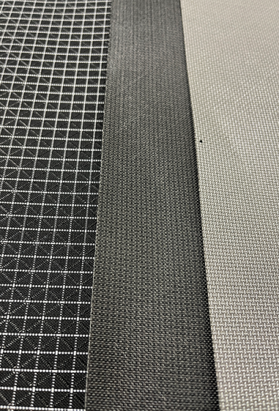 An image showing the front (right) side of Robic, Ultra 200 TX, and Ultra 400 TX fabrics.
