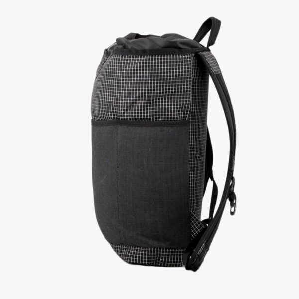 The left side view of a Black Robic Packrat daypack