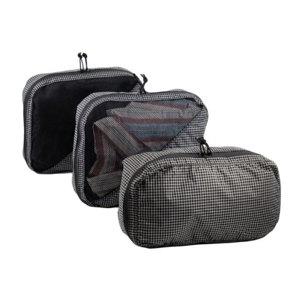 ULA 36L Packing Cube Bundle in Black Beauty. Bundle includes 2 large and 1 shoe cube.