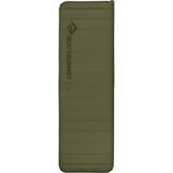 a green self inflating pad