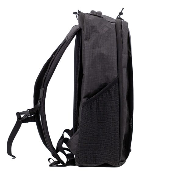 A right side view of the ULTRA Cicada with Pockets showing the angled UltraStretch mesh side pocket